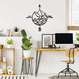 Wallity Live More - 448 Escultura de Pared de Metal Negro